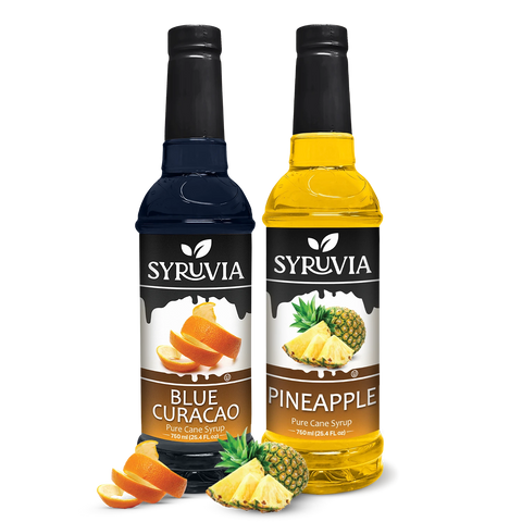 Variety Pack, Blue Curacao, and Pineapple Syrup