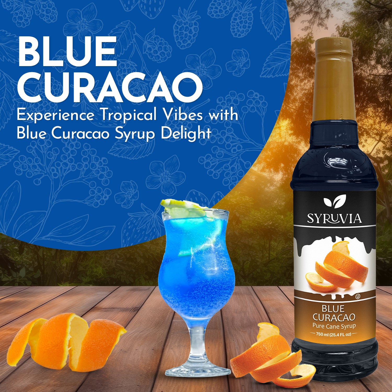 Blue curacao syrup cocktails