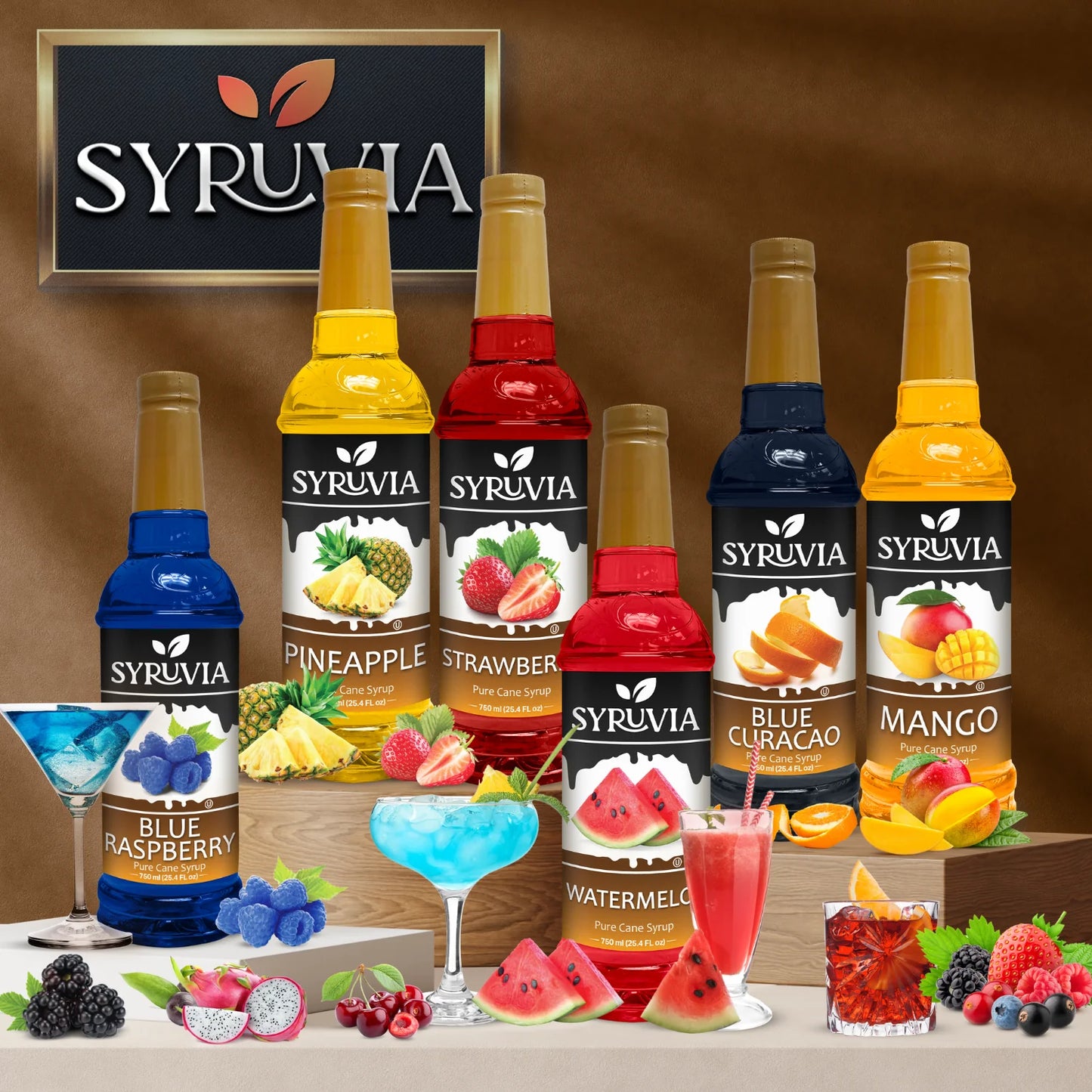 Variety Pack, Blue Raspberry, and Strawberry Syrup – Syruvia