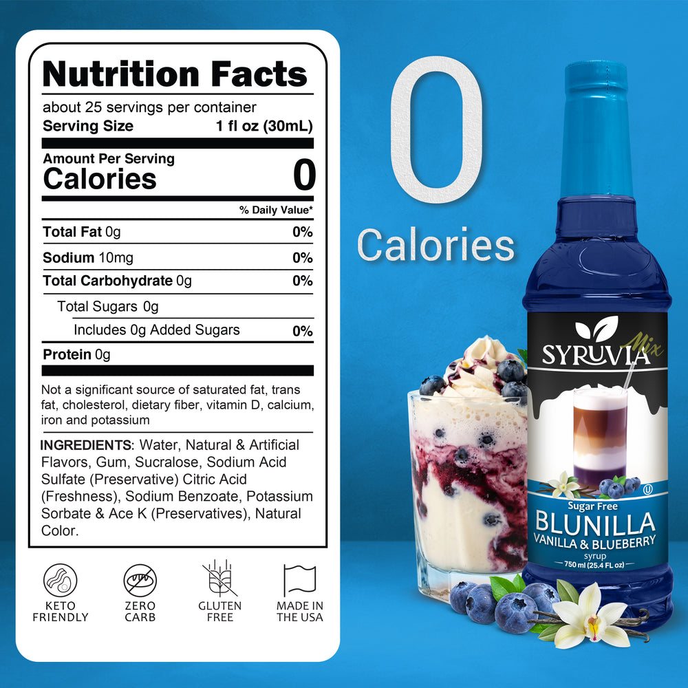 Sugar-Free BLUNILLA Syrup™ Vanilla Blueberry
