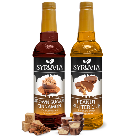 Variety Pack, Brown Sugar Cinnamon, and Peanut Butter Cup Coffee Syrup