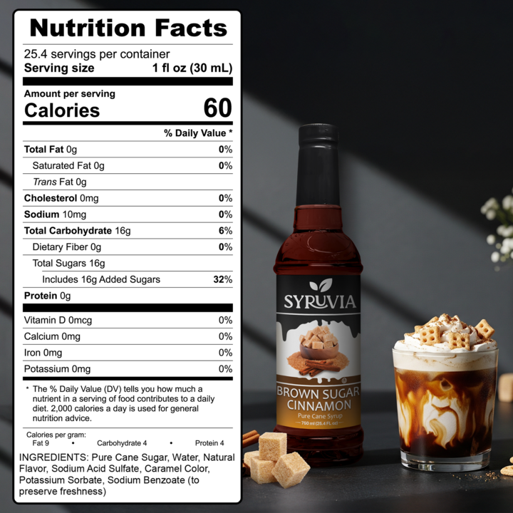Brown Sugar Cinnamon Syrup Black version Nutrition Facts