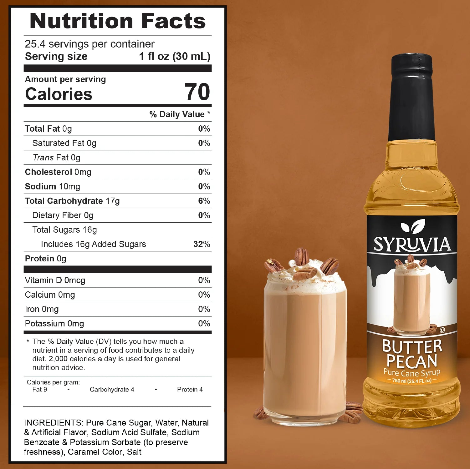 Butter Pecan Syrup Nutrition Facts