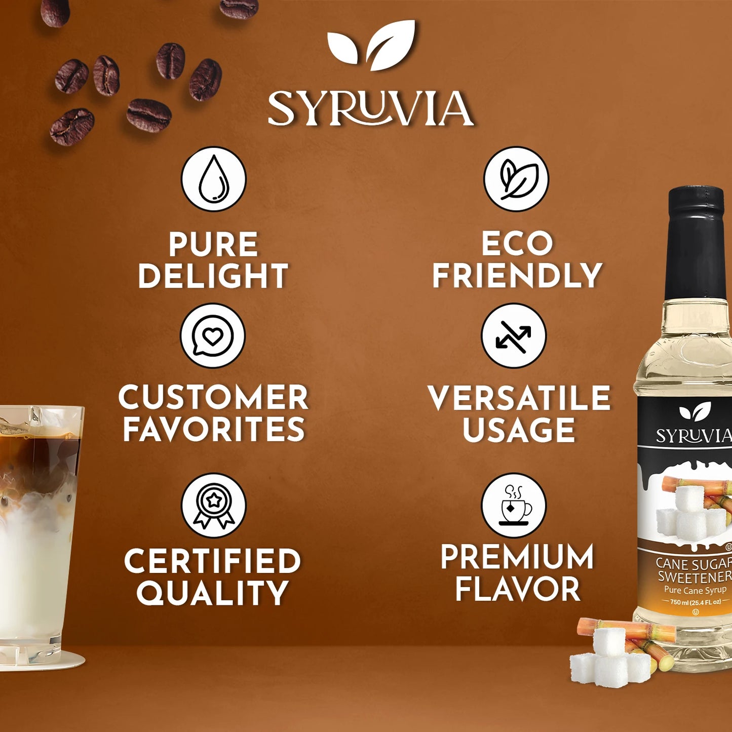 Cane Sugar Sweetener Syrup Premium Flavoring