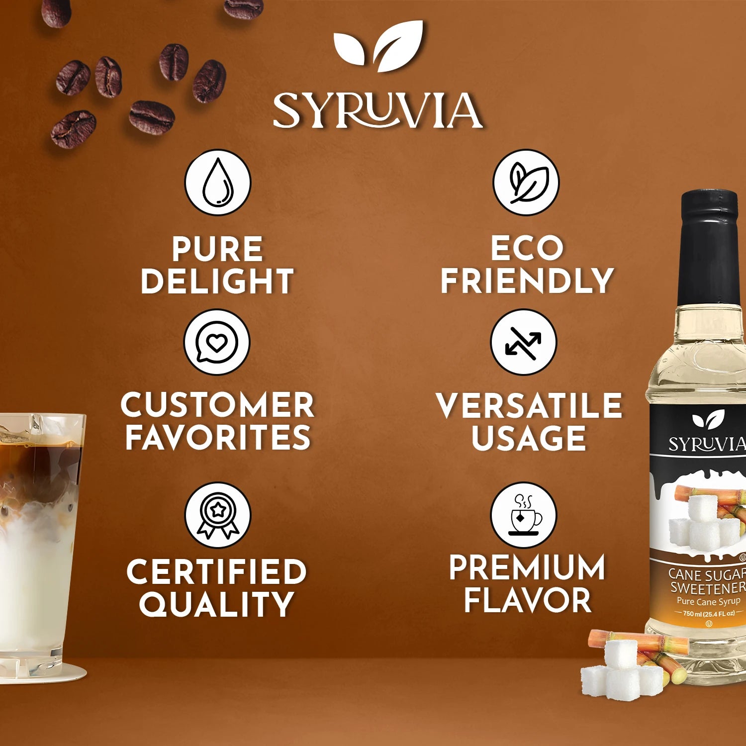 Cane Sugar Sweetener Syrup Premium Flavoring