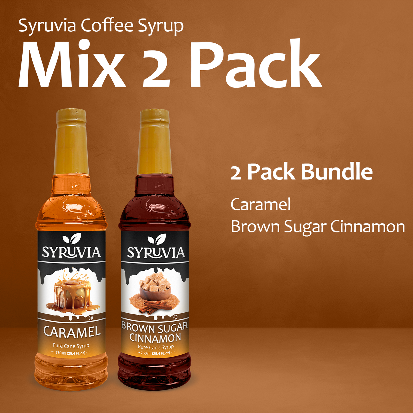 Variety Pack, Caramel, and Brown Sugar Cinnamon Syrup