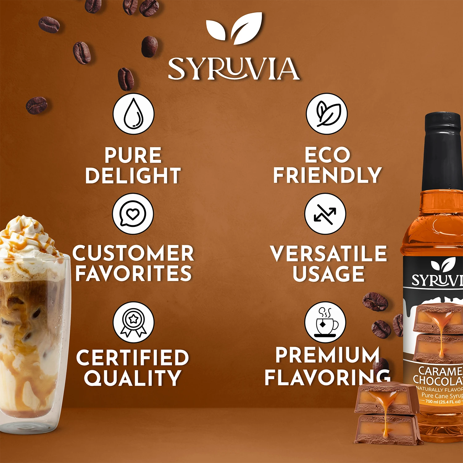 Caramel Chocolate Syrup Premium Flavoring