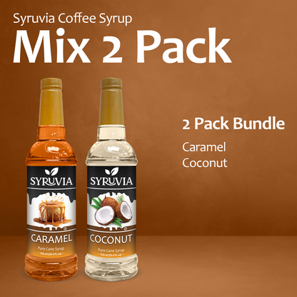 Variety Pack, Caramel, and Coconut Syrup