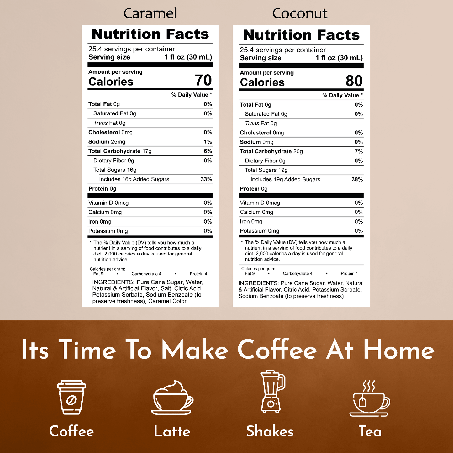 Caramel Coconut Nutrition Facts