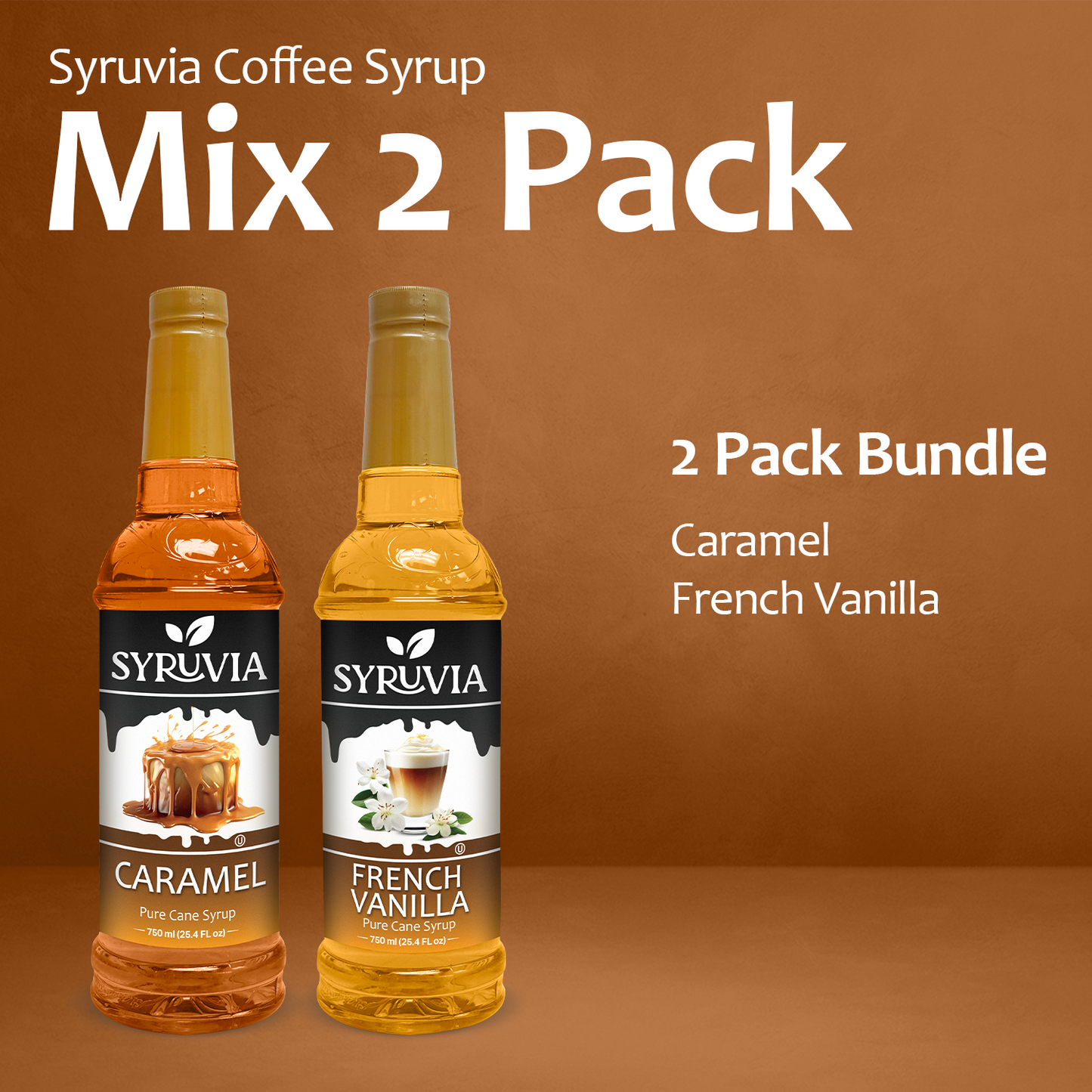 Variety Pack, Caramel, and French Vanilla Coffee Syrup