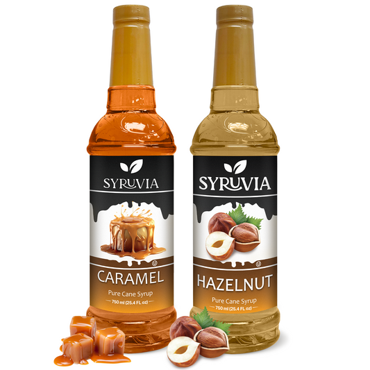 Variety Pack, Caramel, and Hazelnut Coffee Syrup