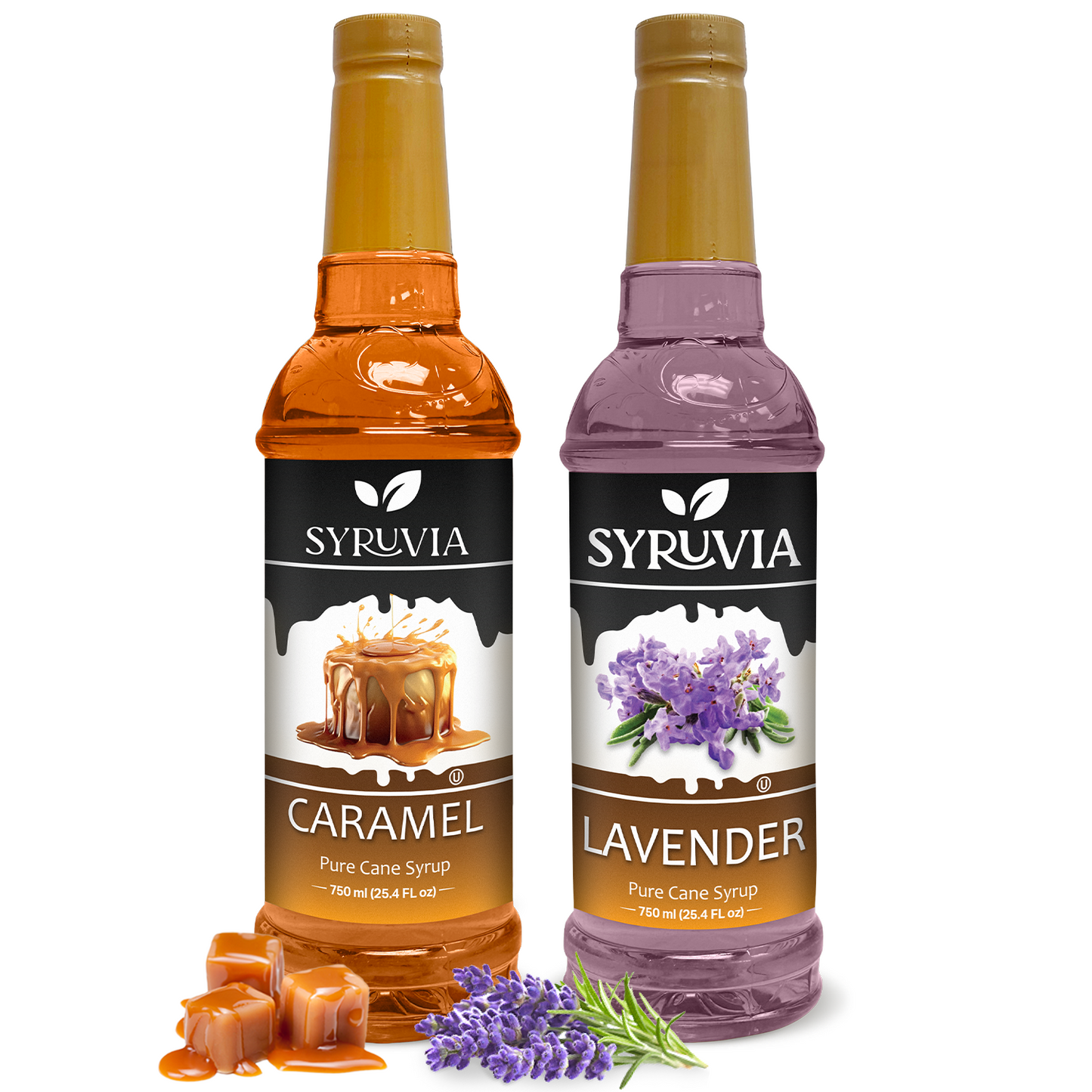 Variety Pack, Caramel, and Lavender Coffee Syrup