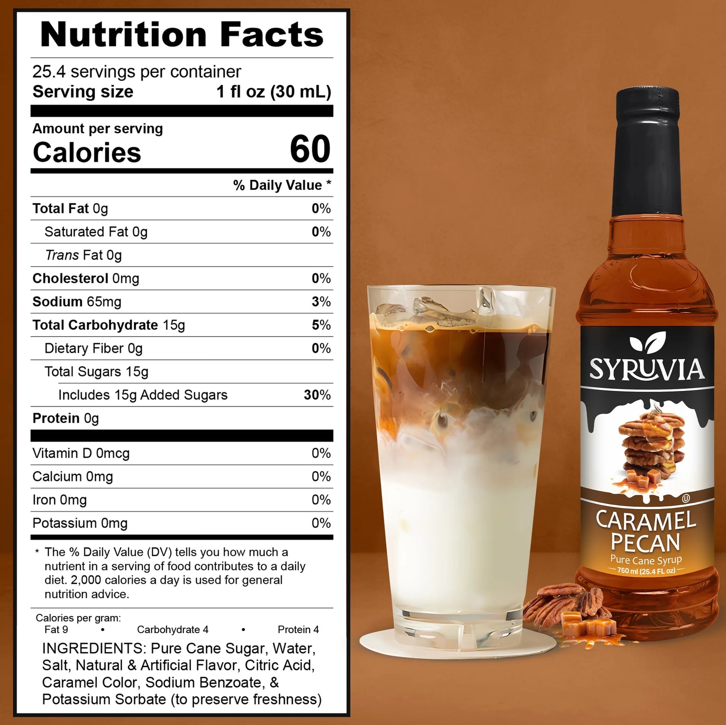 Caramel Pecan Syrup Nutrition Facts