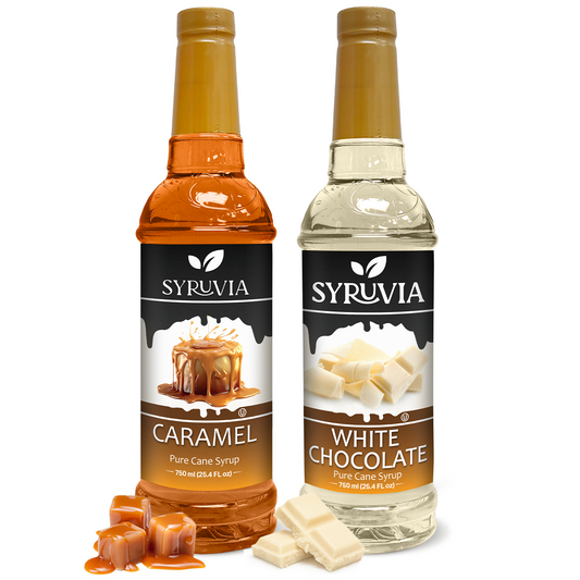 Variety Pack, Caramel, and White Chocolate Coffee Syrup