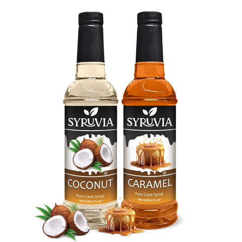 Variety Pack, Caramel, and Coconut Syrup
