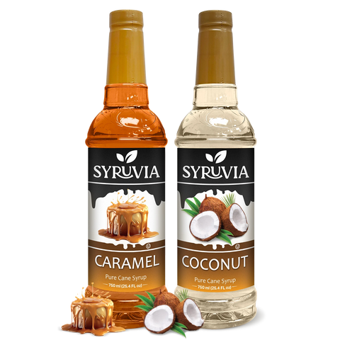 Variety Pack, Caramel, and Coconut Syrup