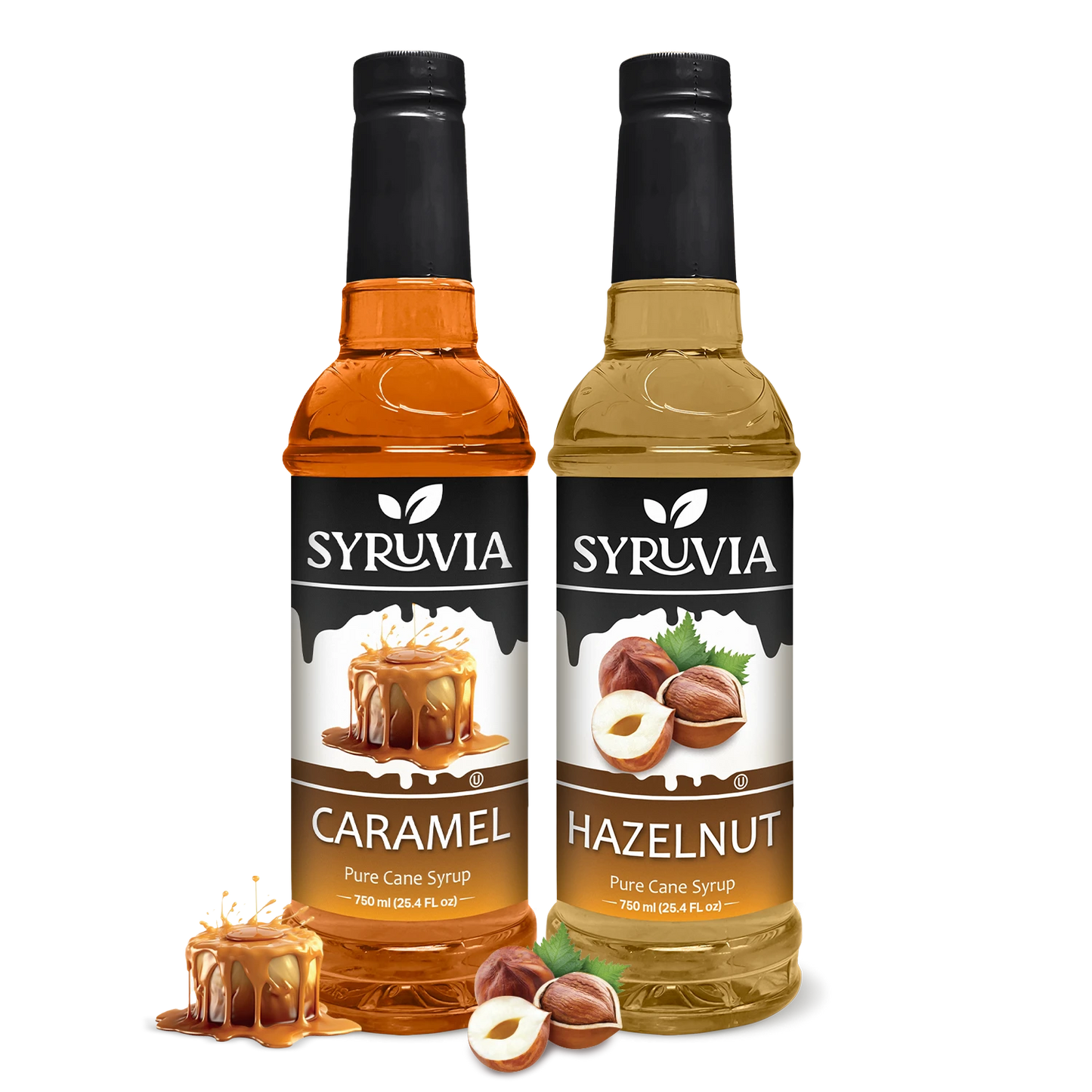 Variety Pack, Caramel, and Hazelnut Syrup