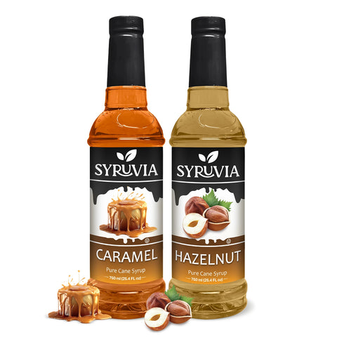 Variety Pack, Caramel, and Hazelnut Syrup