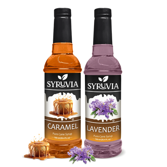 Variety Pack, Caramel, and Lavender Syrup