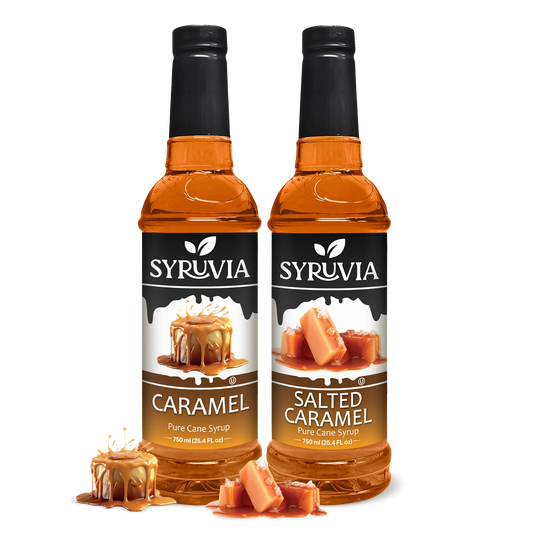 Variety Pack, Caramel, and Salted Caramel Syrup