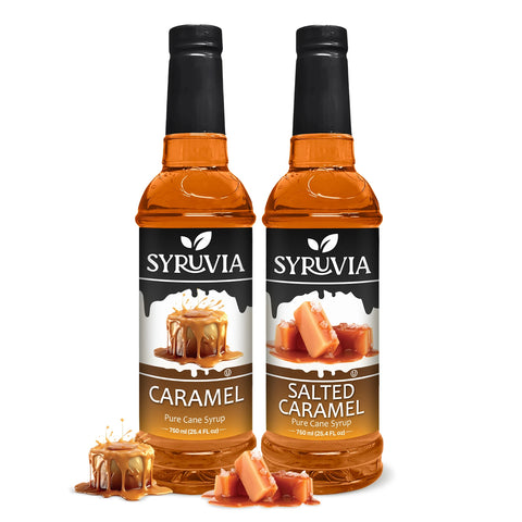 Variety Pack, Caramel, and Salted Caramel Syrup