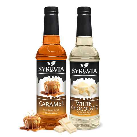 Variety Pack, Caramel, and White Chocolate Syrup