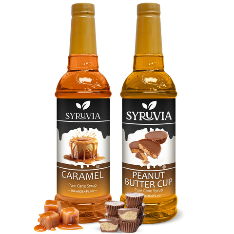 Variety Pack, Caramel, and Peanut Butter Cup Syrup