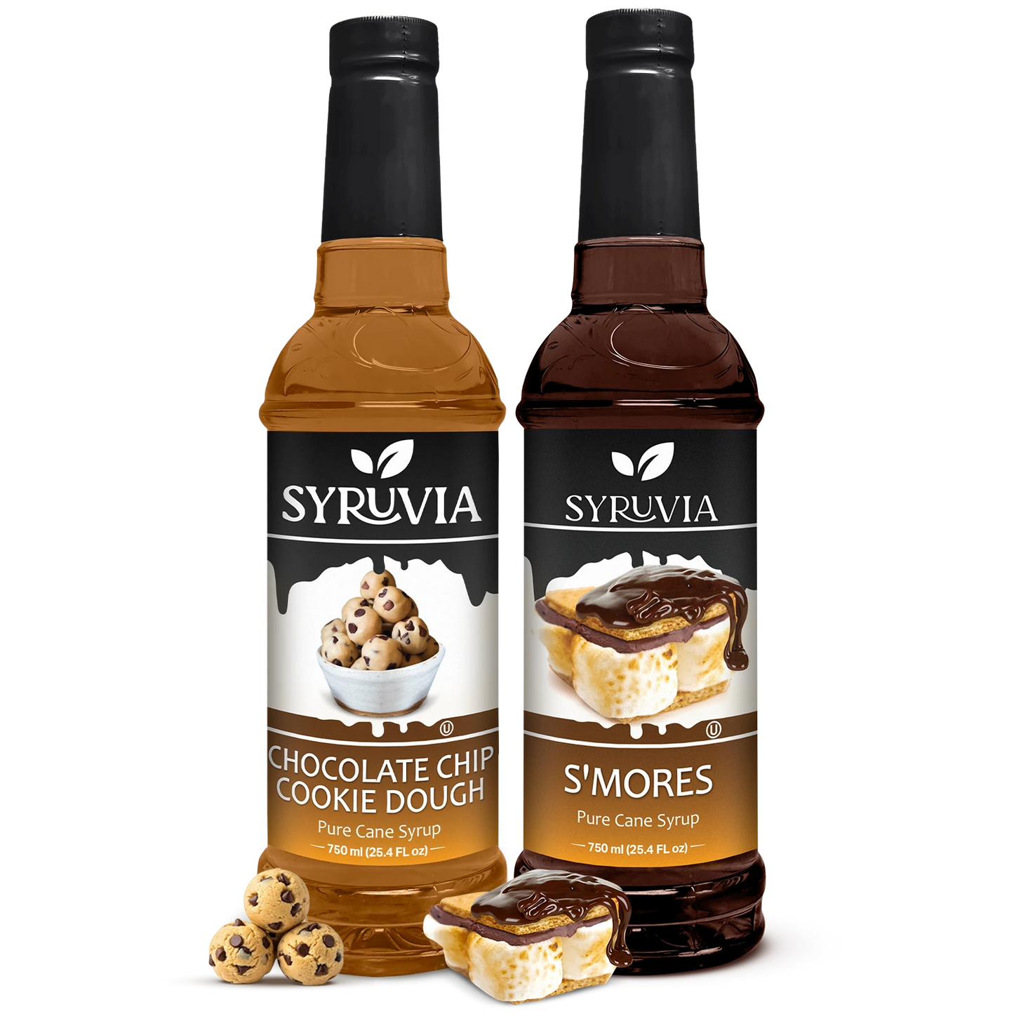 Chocolate Chip Cookie Dough syrup and S'Mores syrup