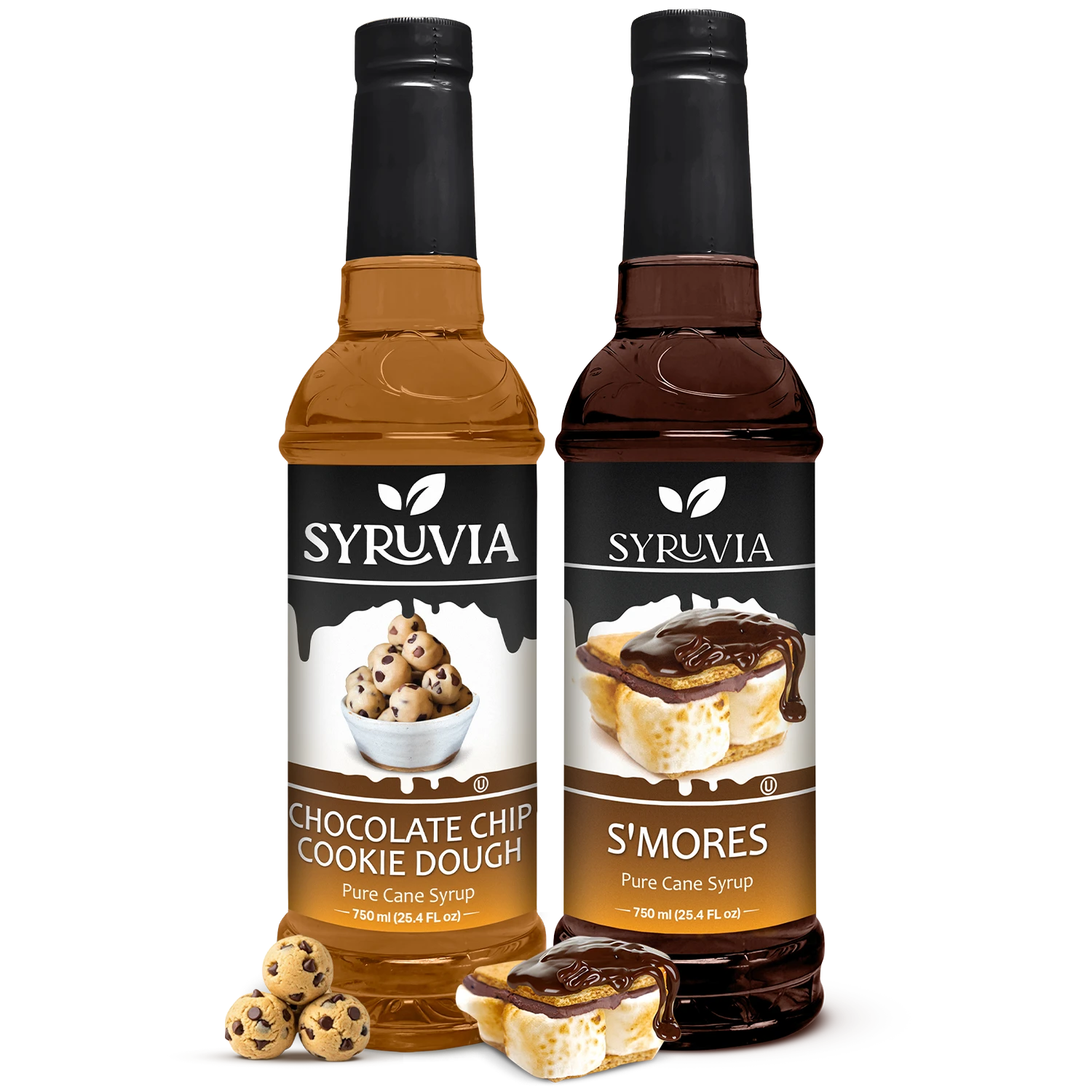 Chocolate Chip Cookie Dough syrup and S'Mores syrup