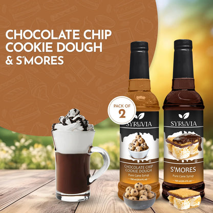 Chocolate Chip Cookie Dough syrup and S'Mores syrup Pack of 2