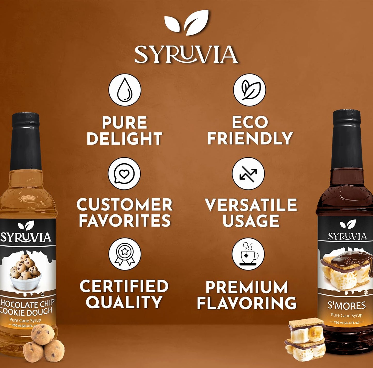 Chocolate Chip Cookie Dough syrup and S'Mores syrup Premium Flavoring