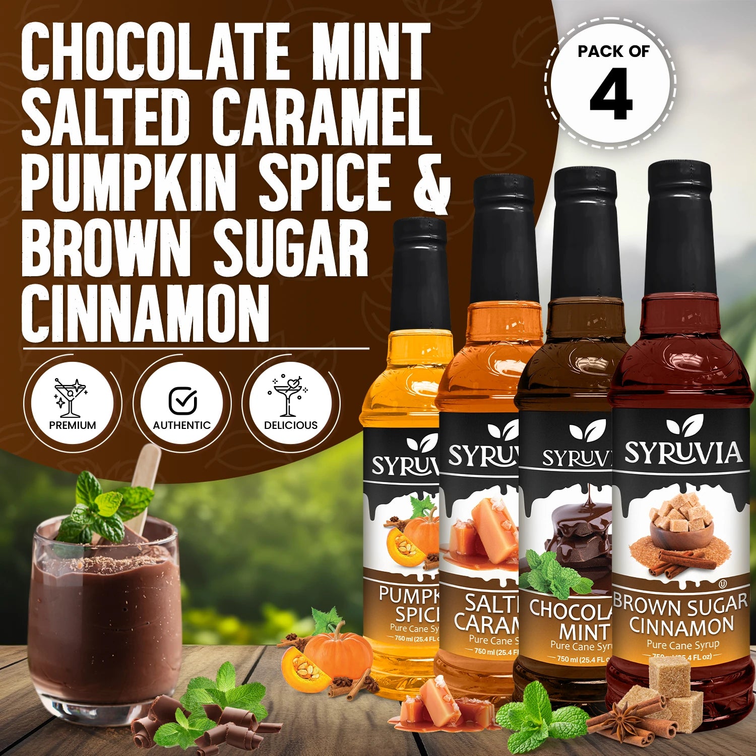 Chocolate Mint coffee Syrup Salted Caramel coffee Syrup Pumpkin Spice coffee Syrup Brown Sugar Cinnamon coffee Syrup
