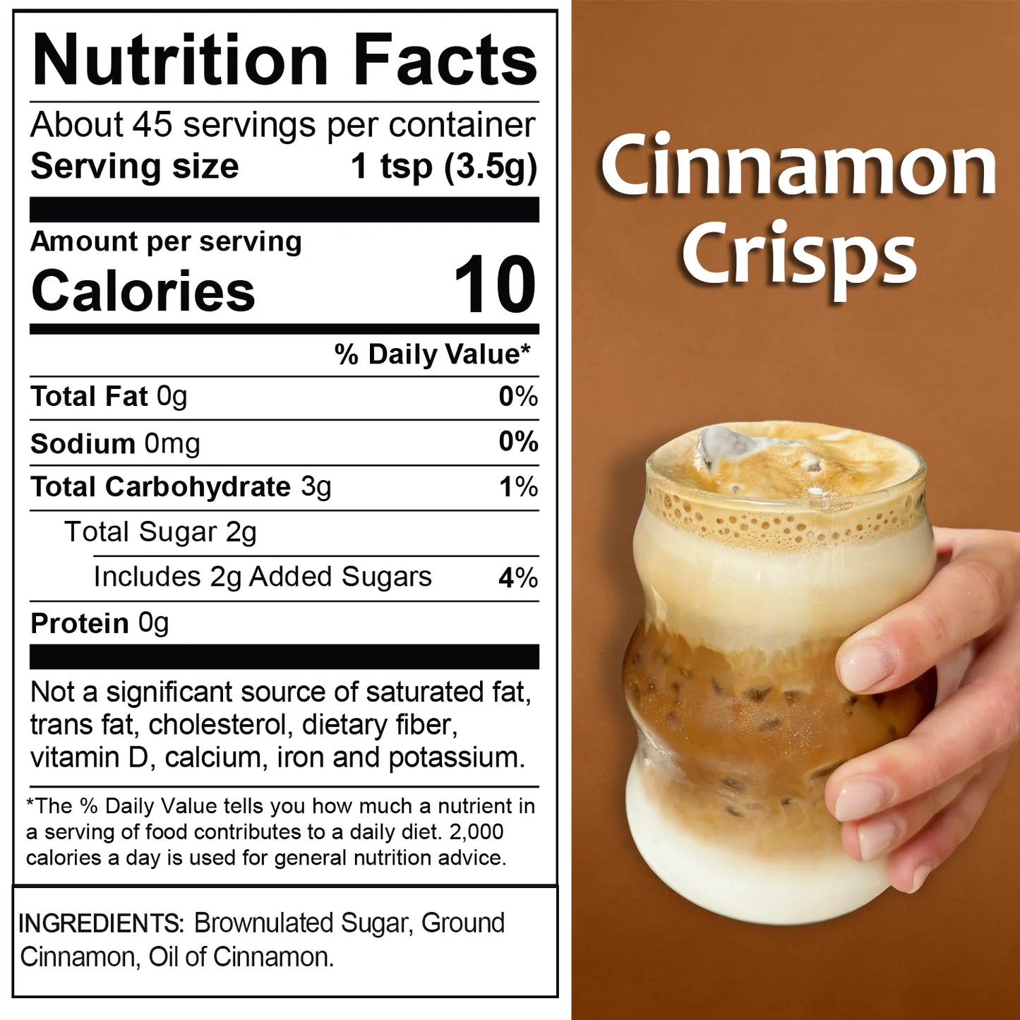 Syruvia Cinnamon Crisps Topping Nutrition Fact 