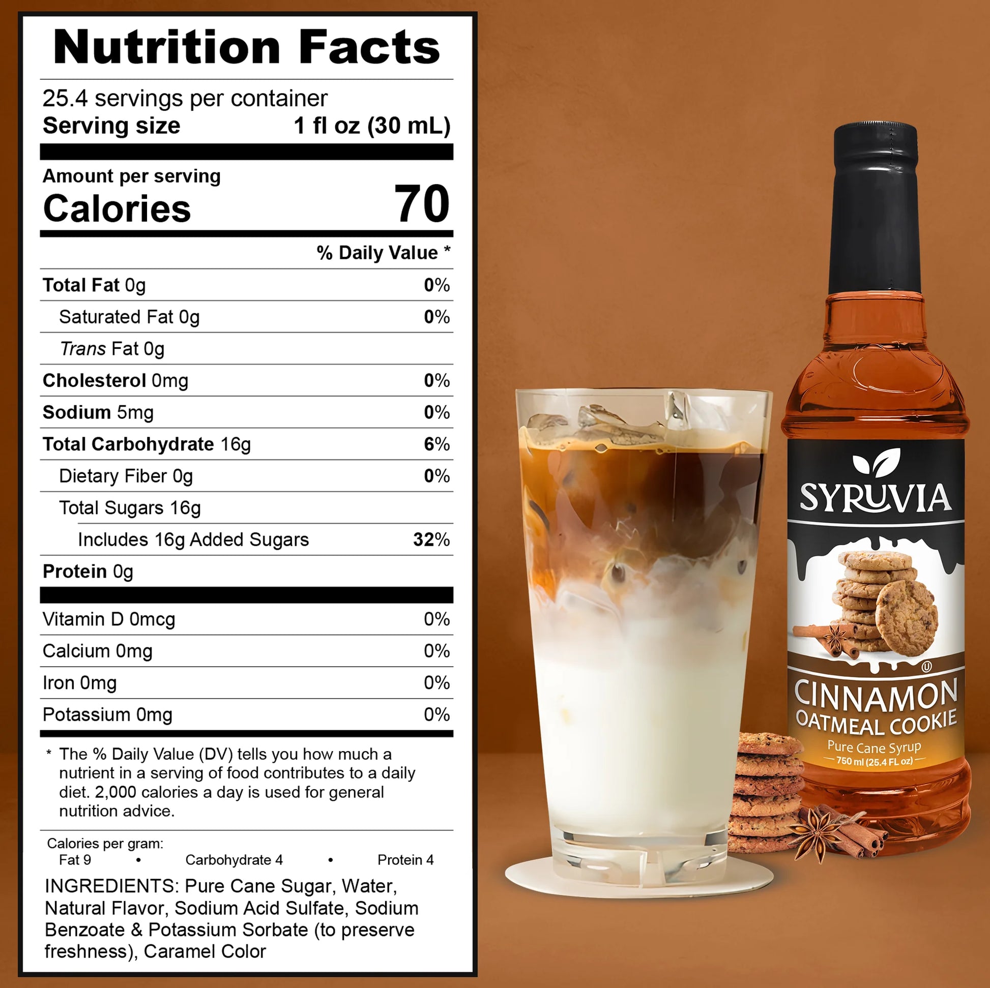 Cinnamon Oatmeal Cookie Syrup Nutrition Fact