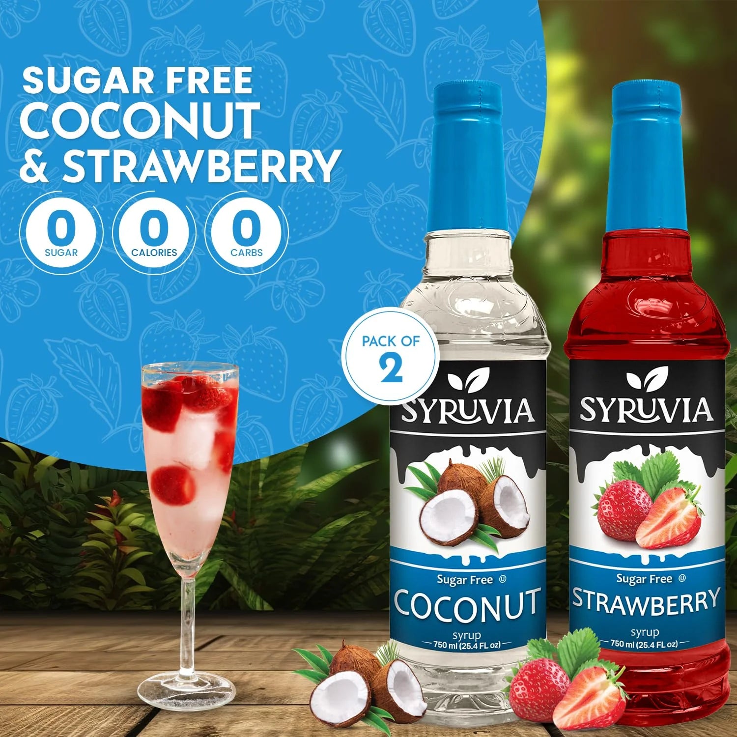 Coconut Strawberry Syrup Sugar Free 