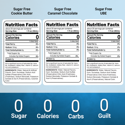 Coffee Set Cookie Butter, Cramel Chocolate, Ube Syrup Nutrition Facts