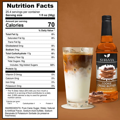 Cookie Butter Coffee Syrup Nutrition Facts