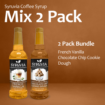 Variety Pack, French Vanilla, and Chocolate Chip Cookie Dough Syrup