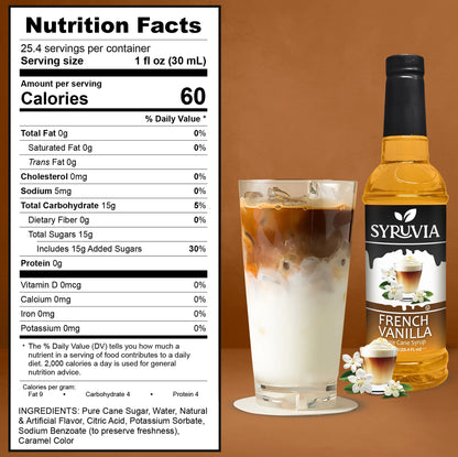 French Vanilla Syrup Nutrition Facts