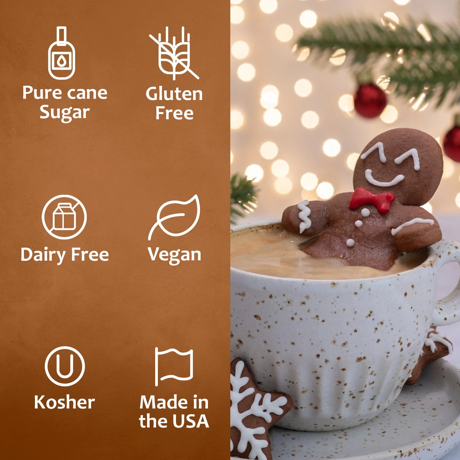 Kosher Vegan Gingerbread Syrup Made in USA with Premium Quality