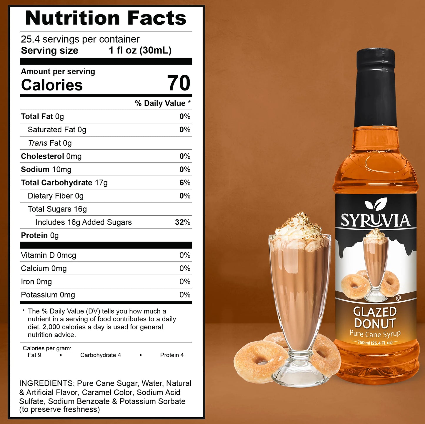 Glazed Donut Syrup Nutrition Facts