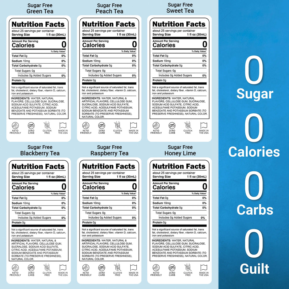 Syruvia Sugar Free Tea Flavor Variety Pack