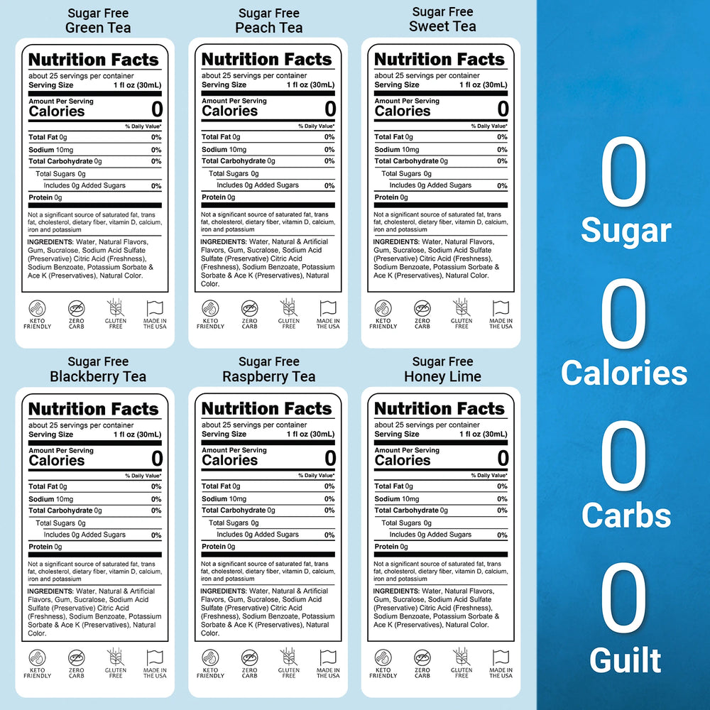 Syruvia Sugar Free Tea Flavor Variety Pack