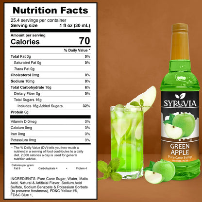 Syruvia Green Apple Syrup Nutrition Facts