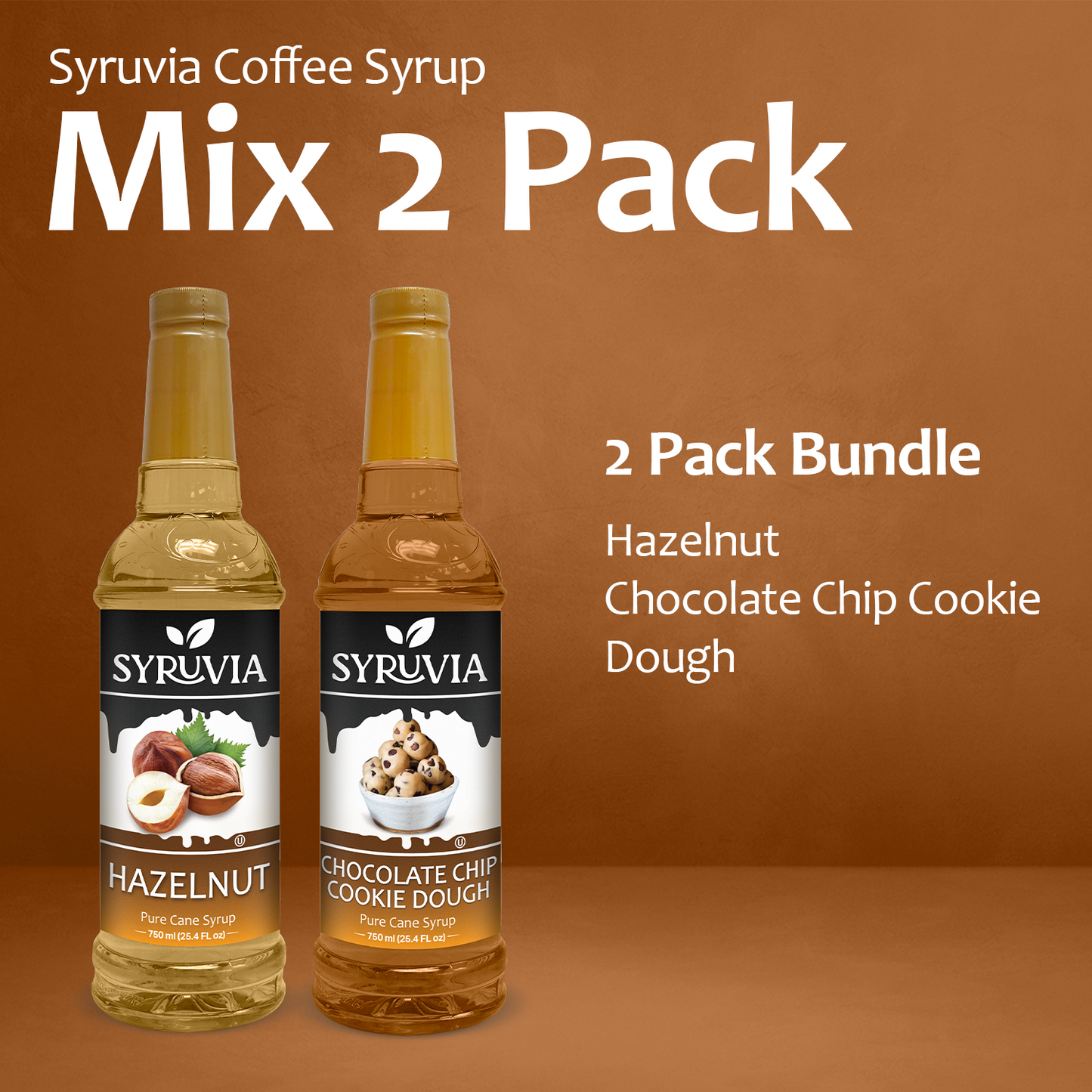 Variety Pack, Hazelnut, and Chocolate Chip Cookie Dough Syrup