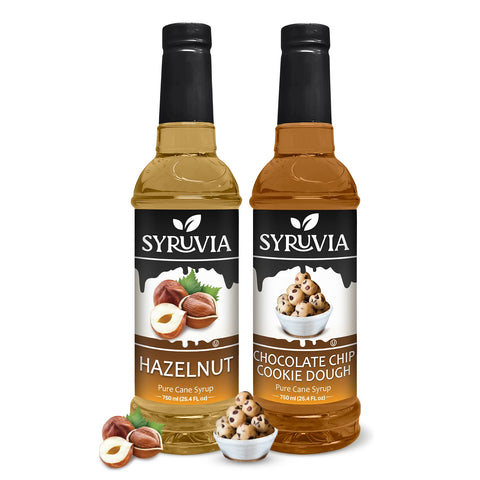 Variety Pack, Hazelnut, and Chocolate Chip Cookie Dough Syrup