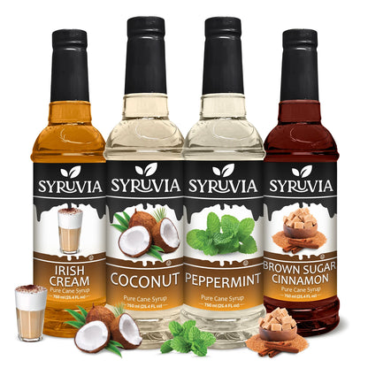 Variety Pack, Irish Cream, Brown Sugar Cinnamon, Coconut, and Peppermint Syrup