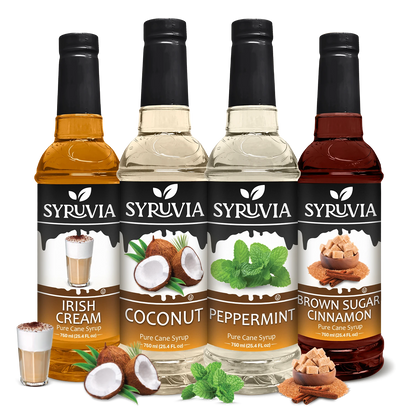 Variety Pack, Irish Cream, Brown Sugar Cinnamon, Coconut, and Peppermint Syrup