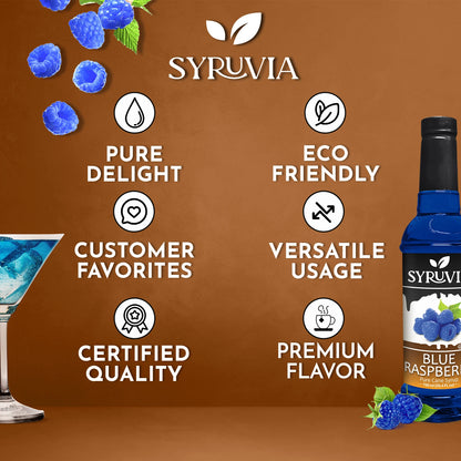 Syruvia Blue Raspberry Syrup for Drinks, Desserts & More – Only $7.99
