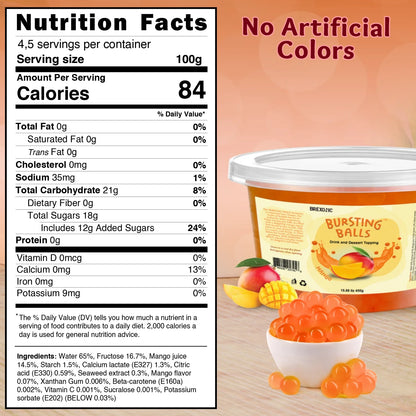 Mango Flavored Popping Boba 1 LB